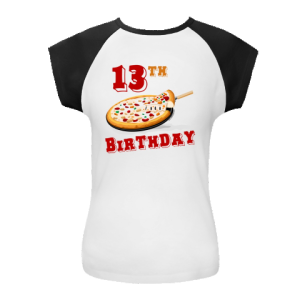 13th birthday pizza party t-shirt
